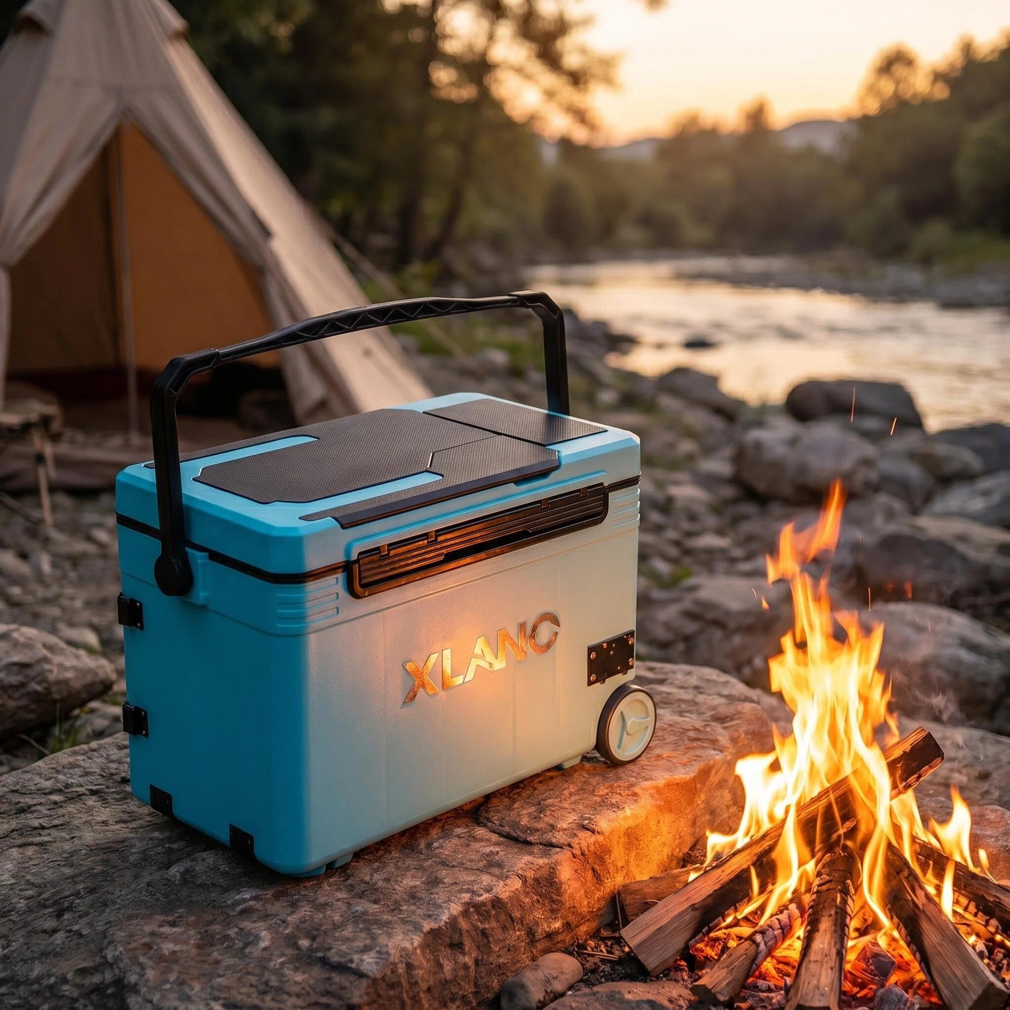 Wheeled Hard Cooler, Long-Lasting Ice Retention Cooler for Fishing & Camping