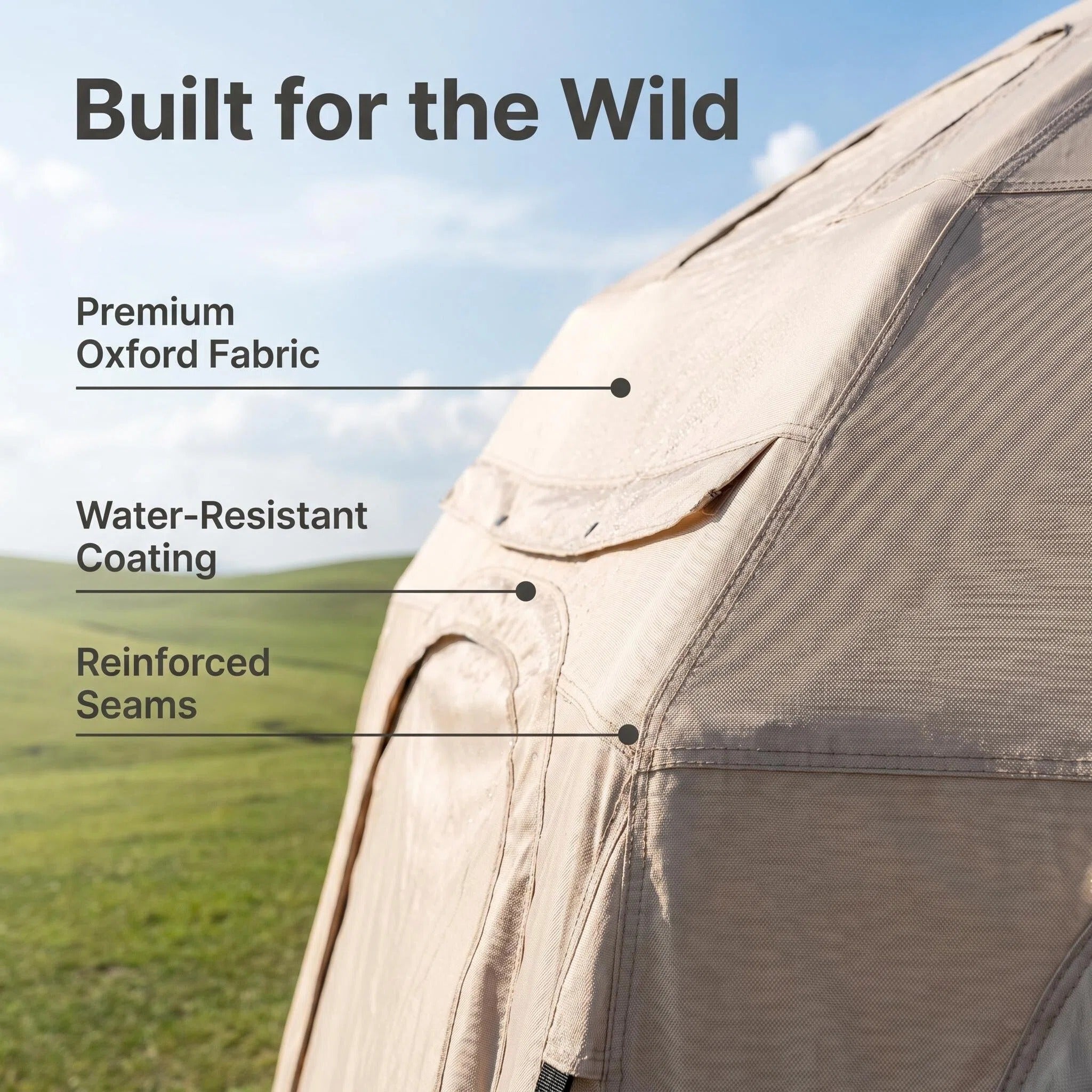 Inflatable Glamping Tent, Spacious Weather Resistant Camping Tent with 360 Ventilation