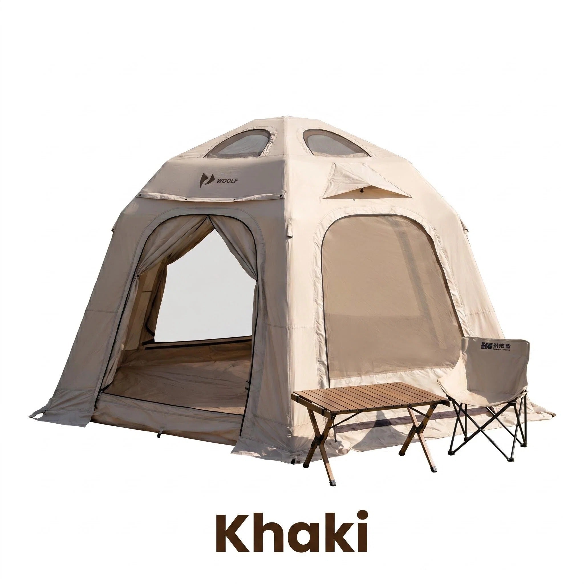 Inflatable Glamping Tent, Spacious Weather Resistant Camping Tent with 360 Ventilation