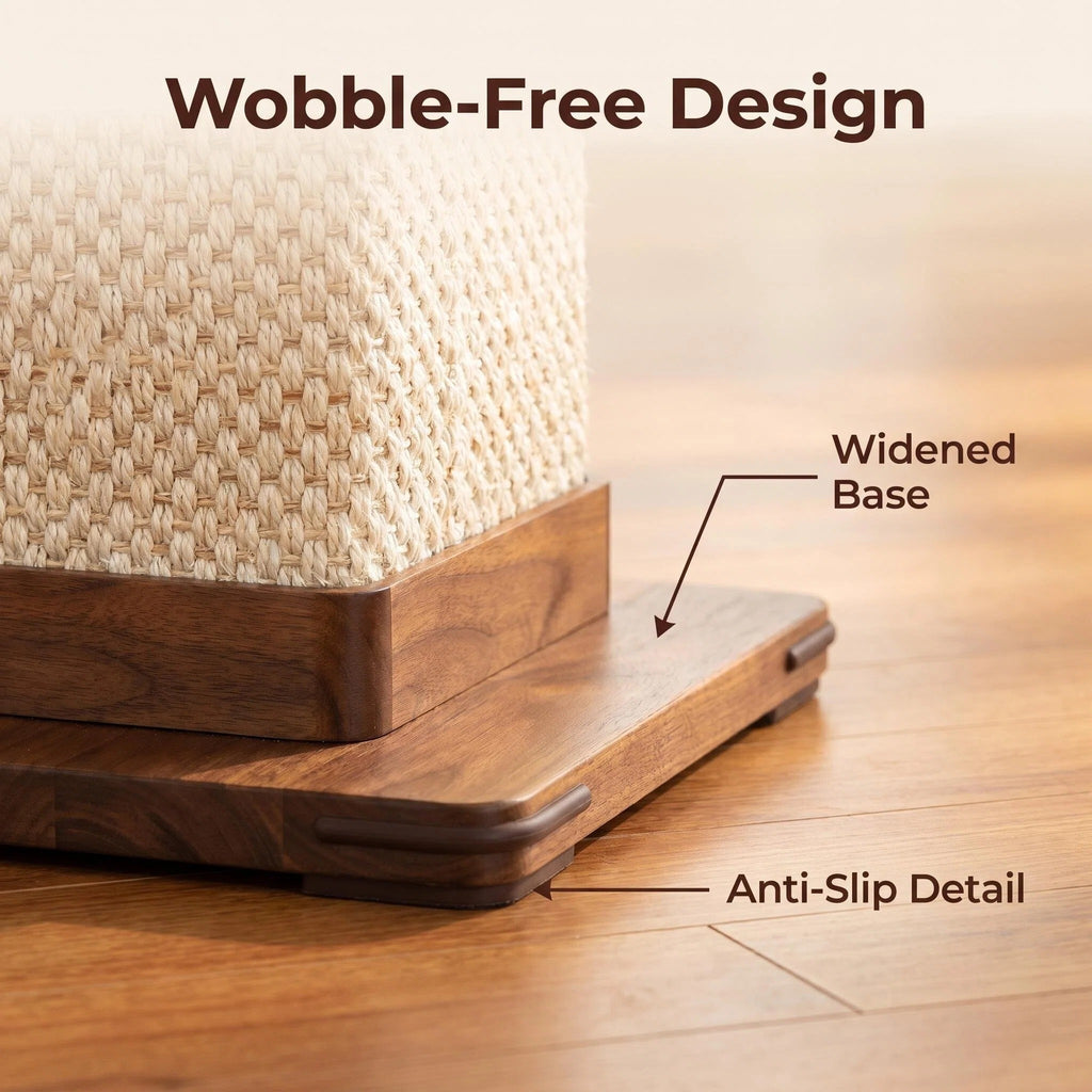 Modern Cat Scratcher Side Table, Sisal Sofa Protector with Wooden Frame for Indoor Cats