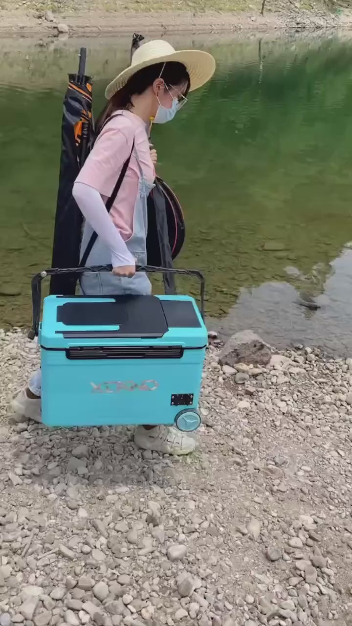 Wheeled Hard Cooler, Long-Lasting Ice Retention Cooler for Fishing & Camping